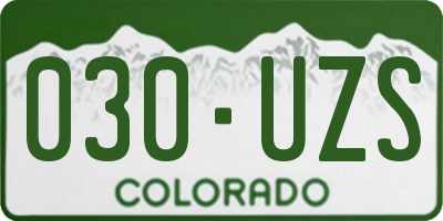 CO license plate 030UZS