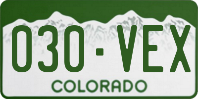 CO license plate 030VEX