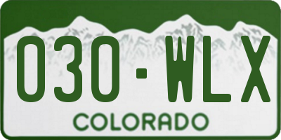 CO license plate 030WLX