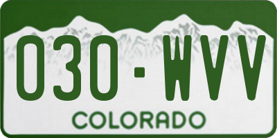 CO license plate 030WVV