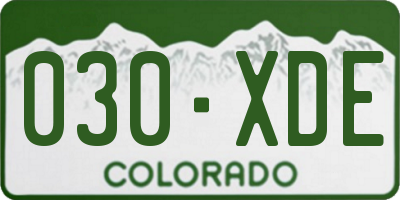 CO license plate 030XDE