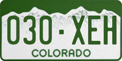 CO license plate 030XEH