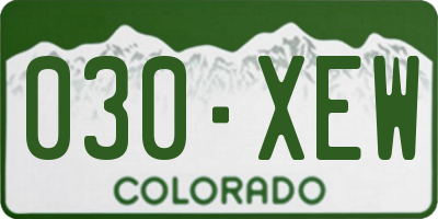 CO license plate 030XEW