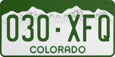 CO license plate 030XFQ