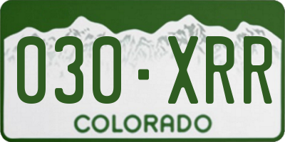 CO license plate 030XRR