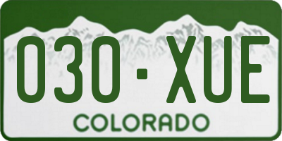 CO license plate 030XUE