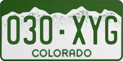 CO license plate 030XYG