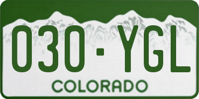 CO license plate 030YGL