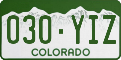 CO license plate 030YIZ