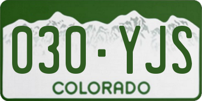 CO license plate 030YJS