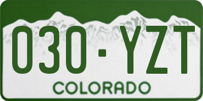 CO license plate 030YZT