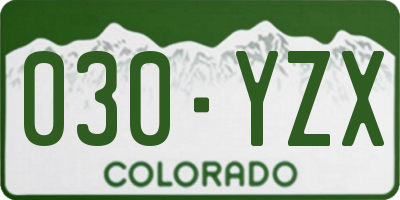 CO license plate 030YZX