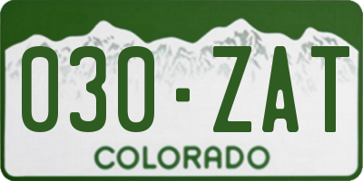 CO license plate 030ZAT