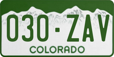 CO license plate 030ZAV
