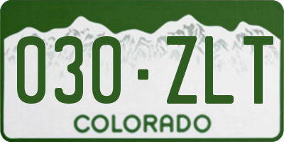 CO license plate 030ZLT