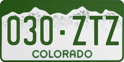 CO license plate 030ZTZ