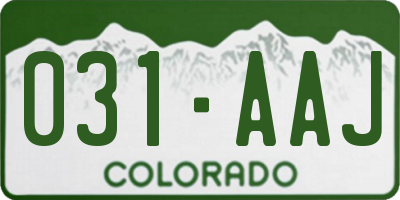 CO license plate 031AAJ