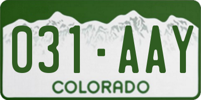 CO license plate 031AAY