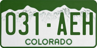 CO license plate 031AEH