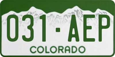 CO license plate 031AEP