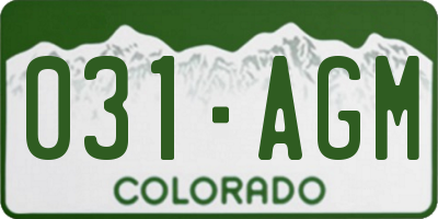 CO license plate 031AGM