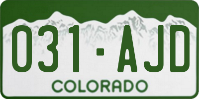 CO license plate 031AJD