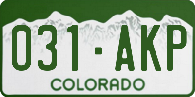 CO license plate 031AKP