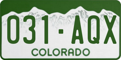 CO license plate 031AQX