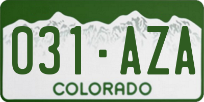 CO license plate 031AZA