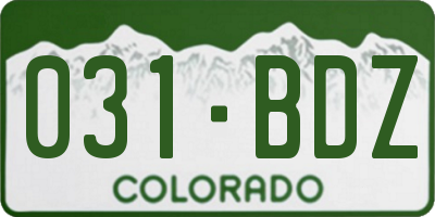 CO license plate 031BDZ
