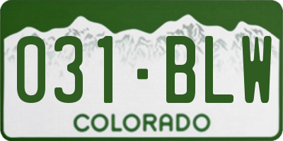 CO license plate 031BLW