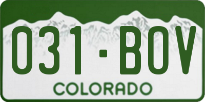 CO license plate 031BOV