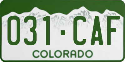 CO license plate 031CAF
