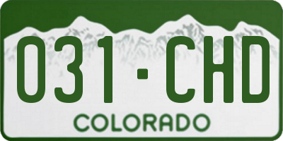 CO license plate 031CHD