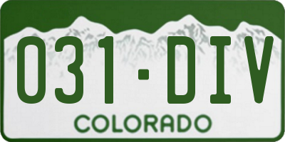 CO license plate 031DIV