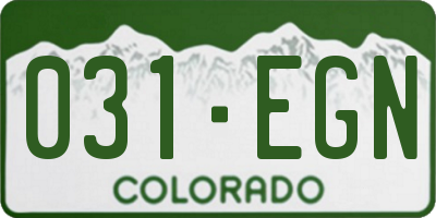 CO license plate 031EGN