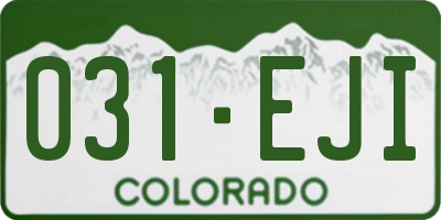 CO license plate 031EJI