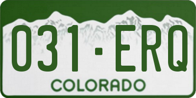 CO license plate 031ERQ