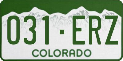 CO license plate 031ERZ