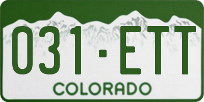 CO license plate 031ETT