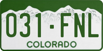 CO license plate 031FNL