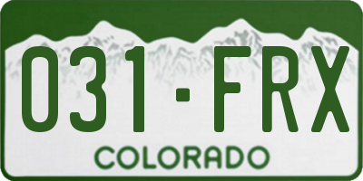 CO license plate 031FRX