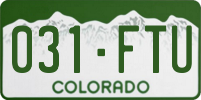 CO license plate 031FTU
