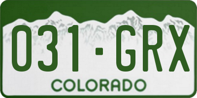 CO license plate 031GRX