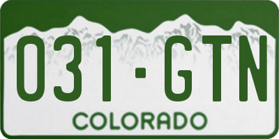 CO license plate 031GTN