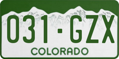 CO license plate 031GZX