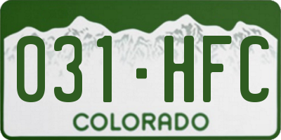 CO license plate 031HFC
