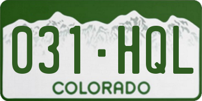 CO license plate 031HQL