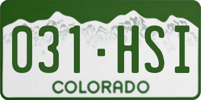 CO license plate 031HSI