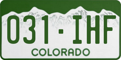 CO license plate 031IHF